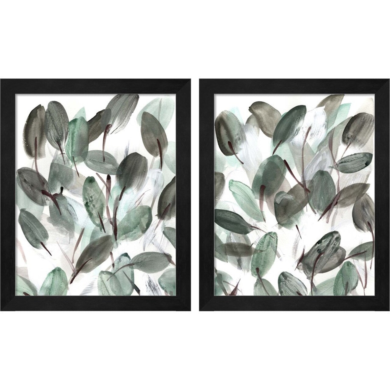 Farmhouse Leafy by Marcy Chapman, 2 Piece Black Framed Art Set